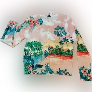 Talbots Tropical Floral Cardigan Cotton/Rayon Blend- Absolutely Stunning! NWT